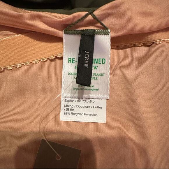 J. Crew Ruched Square Neck One Piece Swimsuit in Safari Green Sz 22 NEW - Picture 4 of 7